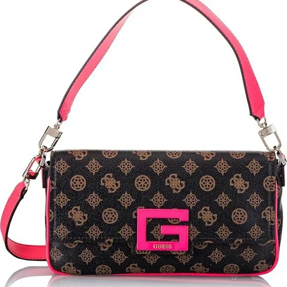 Guess "Brightside" Shoulder Bag in Brown Multi - Picture 3 of 8